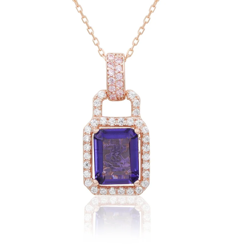 Sparkle On A Budget – Fine Jewelry For Less Cool Prices Suzy Levian Rose Gold Sterling Silver Blue Tanzanite & Pink Cubic Zirconia Pendant Sparkle On A Budget – Fine Jewelry For Less Cool Prices Suzy Levian Rose Gold Sterling Silver Blue Tanzanite & Pink Cubic Zirconia Pendant