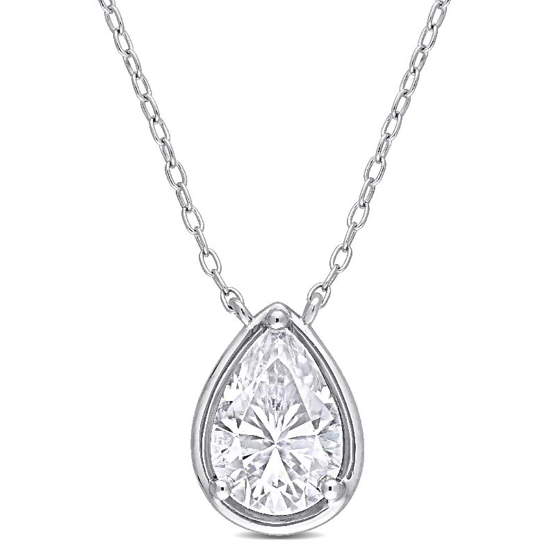 Flash Jewelry Sale – Get Stunning Pieces At Low Prices Fashionista Favorites 2 CT TGW Created Moissanite Halo Teardrop Pendant with Chain in Sterling Silver Flash Jewelry Sale – Get Stunning Pieces At Low Prices Fashionista Favorites 2 CT TGW Created Moissanite Halo Teardrop Pendant with Chain in Sterling Silver