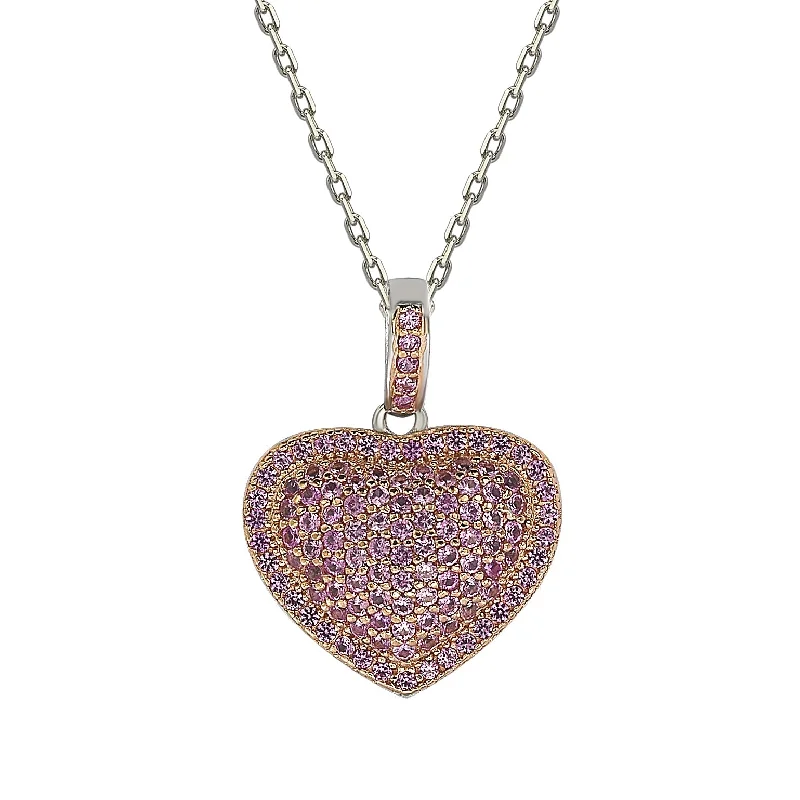 The Perfect Accessory For Less – Jewelry Sale Live Elegant Style Suzy Levian Pink Sapphire Rose Sterling Silver Pave Heart Pendant The Perfect Accessory For Less – Jewelry Sale Live Elegant Style Suzy Levian Pink Sapphire Rose Sterling Silver Pave Heart Pendant