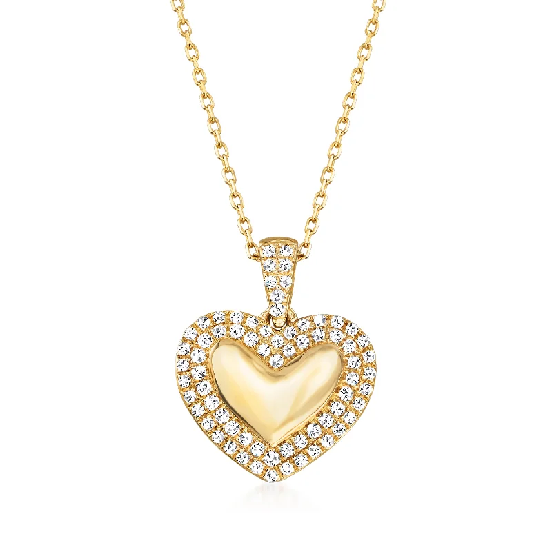 Stunning Statement Jewelry, Unbeatable Discounts Refined Fashion Sale Ross-Simons Diamond Heart Pendant Necklace in 14kt Yellow Gold Stunning Statement Jewelry, Unbeatable Discounts Refined Fashion Sale Ross-Simons Diamond Heart Pendant Necklace in 14kt Yellow Gold
