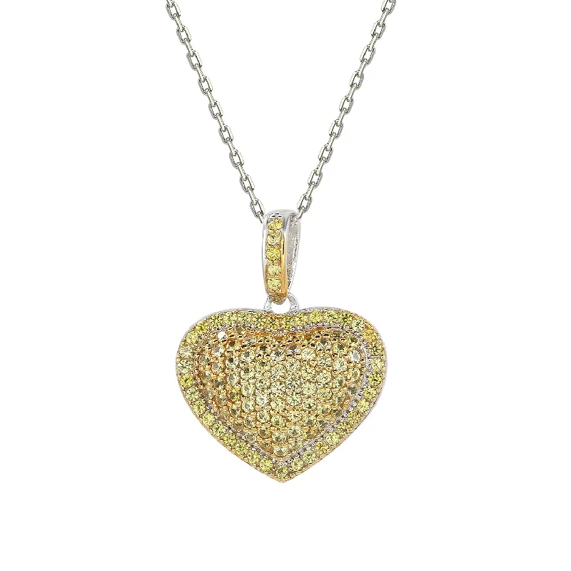 Elegant Jewelry, Affordable Luxury – Shop Now Weekend Exclusive Suzy Levian Yellow Sapphire Rose Sterling Silver Pave Heart Pendant Elegant Jewelry, Affordable Luxury – Shop Now Weekend Exclusive Suzy Levian Yellow Sapphire Rose Sterling Silver Pave Heart Pendant