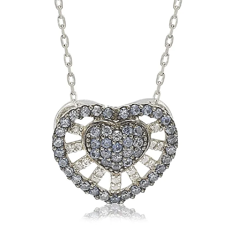 Limited-Time Offer On Elegant Jewelry Pieces Sale Event, Prices Rock Suzy Levian Sterling Silver Sapphire & Diamond Abstract Heart Necklace Limited-Time Offer On Elegant Jewelry Pieces Sale Event, Prices Rock Suzy Levian Sterling Silver Sapphire & Diamond Abstract Heart Necklace