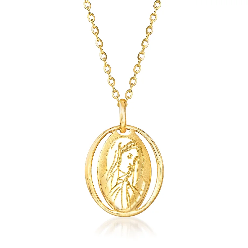 Premium Jewelry At Special Low Prices For A Limited Time Limited Stock, Big Sale Ross-Simons Italian 18kt Yellow Gold Holy Mary Pendant Necklace Premium Jewelry At Special Low Prices For A Limited Time Limited Stock, Big Sale Ross-Simons Italian 18kt Yellow Gold Holy Mary Pendant Necklace