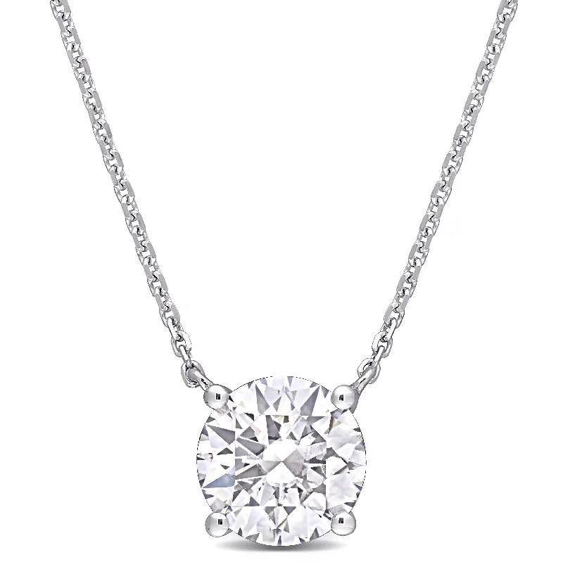 High-End Jewelry, Now More Affordable Than Ever Big Savings 1 4/5 CT TGW Created Moissanite Solitaire Pendant With Chain in 14k White Gold High-End Jewelry, Now More Affordable Than Ever Big Savings 1 4/5 CT TGW Created Moissanite Solitaire Pendant With Chain in 14k White Gold