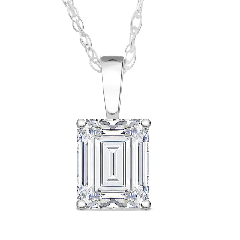 Gorgeous Jewelry, Limited-Time Savings Best-Sellers 1 Ct Emerald Diamond Solitaire Pendant 14k White Gold Lab Grown Gorgeous Jewelry, Limited-Time Savings Best-Sellers 1 Ct Emerald Diamond Solitaire Pendant 14k White Gold Lab Grown