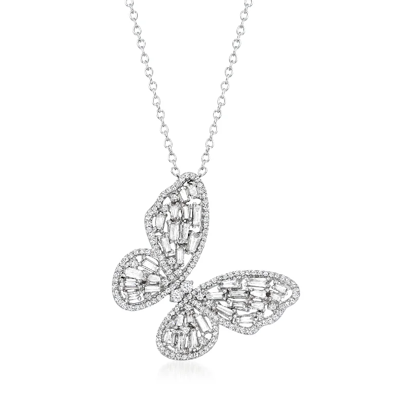 Trending Jewelry Styles Now At Limited-Time Discounts Fashion Forward Femininity Ross-Simons Diamond Butterfly Pendant Necklace in 14kt White Gold Trending Jewelry Styles Now At Limited-Time Discounts Fashion Forward Femininity Ross-Simons Diamond Butterfly Pendant Necklace in 14kt White Gold