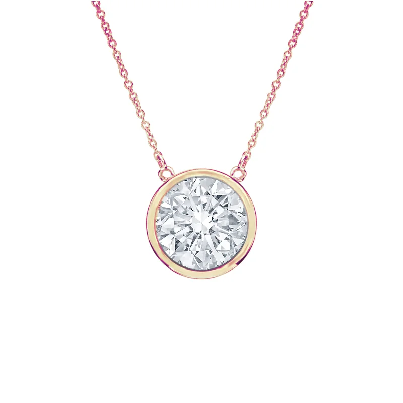 Celebrate Every Occasion With Sparkling Savings Daring Fashion Promotions 14 kt rose gold, 18" diamond pendant with one 0.20 cts tw round diamond Celebrate Every Occasion With Sparkling Savings Daring Fashion Promotions 14 kt rose gold, 18" diamond pendant with one 0.20 cts tw round diamond