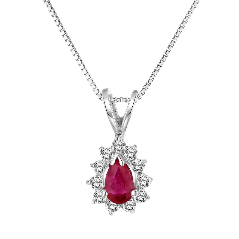 Dainty Floral Jewelry For Feminine Elegance Classic Chic Deals 0.35cttw Diamond and Natural Heated Ruby Pendant in 14k Gold Dainty Floral Jewelry For Feminine Elegance Classic Chic Deals 0.35cttw Diamond and Natural Heated Ruby Pendant in 14k Gold