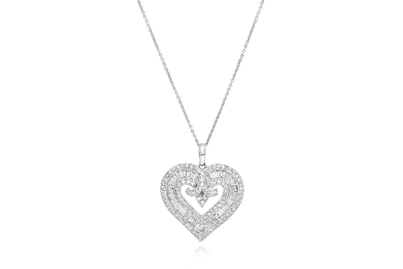 Handmade Pearl Jewelry For Timeless Elegance Hot Sale 18kt white gold diamond heart pendant containing 3.00 cts tw Handmade Pearl Jewelry For Timeless Elegance Hot Sale 18kt white gold diamond heart pendant containing 3.00 cts tw