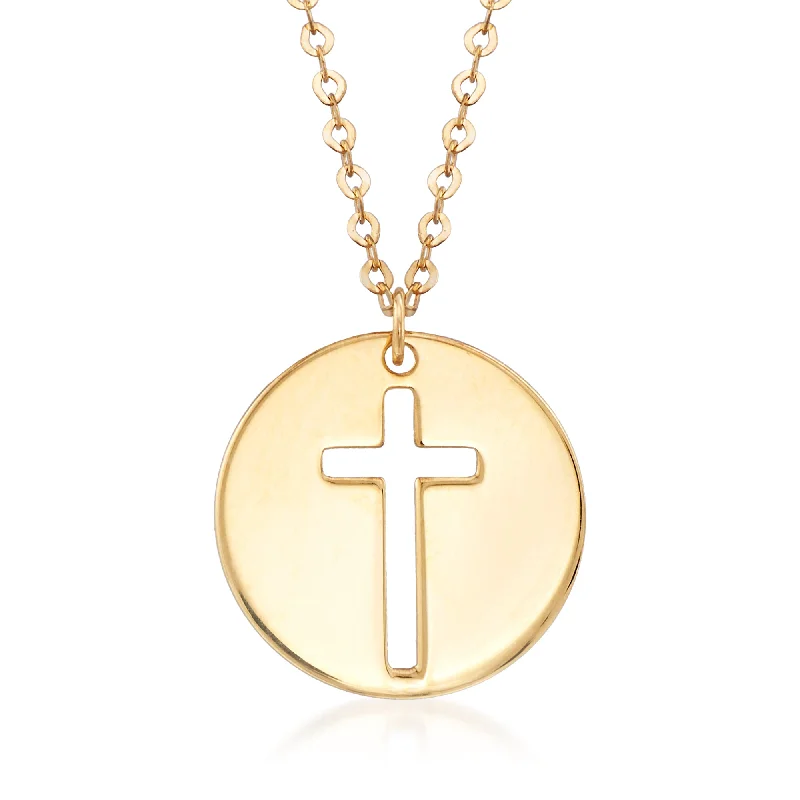 The Ultimate Jewelry Sale – Shop Premium Styles Fashionista Sale Ross-Simons Italian 14kt Yellow Gold Cross Cutout Disc Pendant Necklace The Ultimate Jewelry Sale – Shop Premium Styles Fashionista Sale Ross-Simons Italian 14kt Yellow Gold Cross Cutout Disc Pendant Necklace