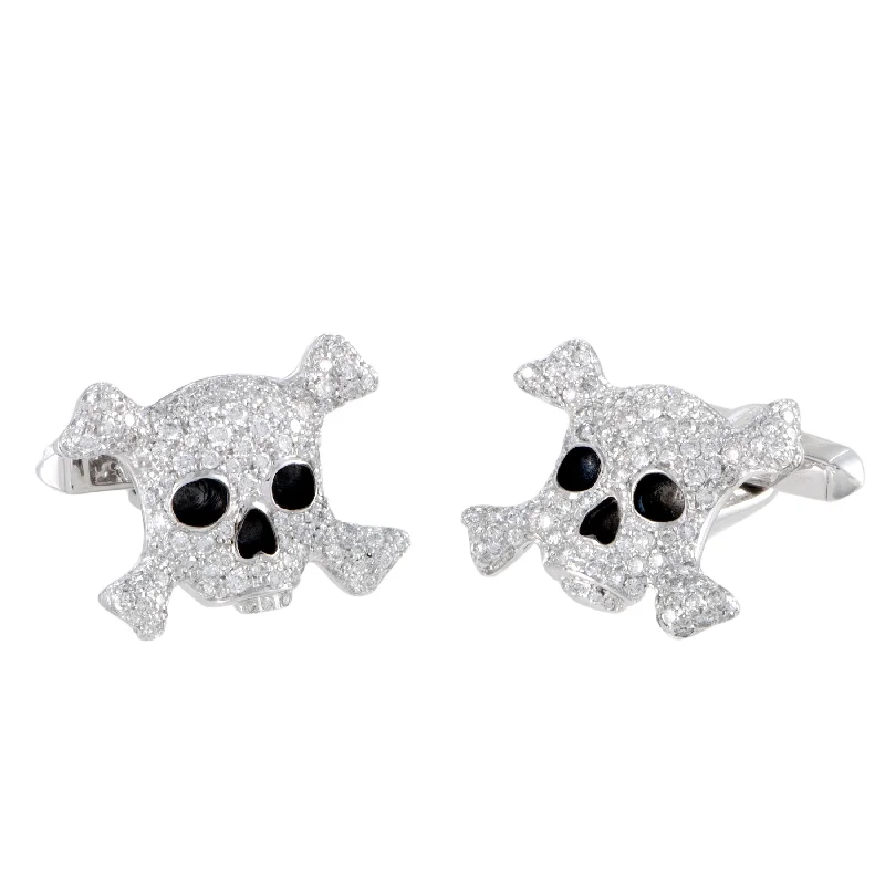 Timeless Elegance Now At Special Discounts Flirty Fashion Discounts de Grisogono Intimo 18K White Gold Full Diamond and Black Enamel Skull Cufflinks Timeless Elegance Now At Special Discounts Flirty Fashion Discounts de Grisogono Intimo 18K White Gold Full Diamond and Black Enamel Skull Cufflinks