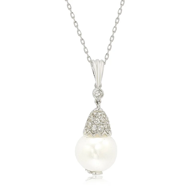 Special Jewelry Deals – Upgrade Your Collection Trendy Threads Suzy Levian Sterling Silver Pearl & White Sapphire Crown Pendant Special Jewelry Deals – Upgrade Your Collection Trendy Threads Suzy Levian Sterling Silver Pearl & White Sapphire Crown Pendant