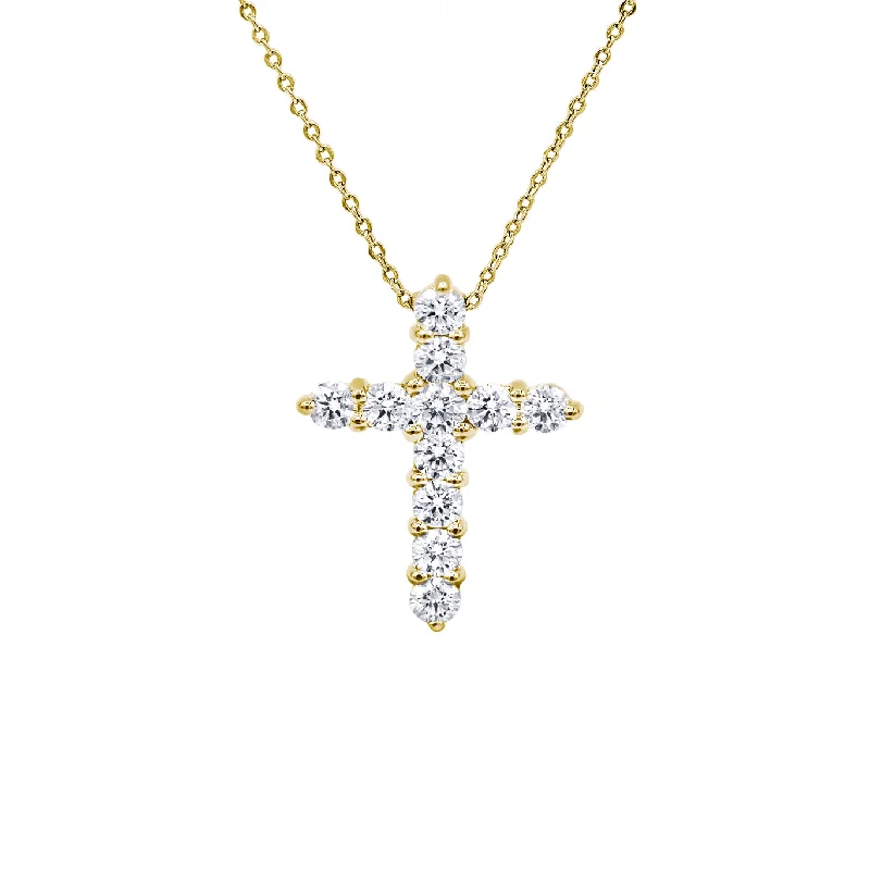 Special Deals On Handcrafted And Designer Jewelry Mega Sales 18 kt yellow gold, 0.50" diamond cross pendant adorned with 0.70 cts tw of round diamonds Special Deals On Handcrafted And Designer Jewelry Mega Sales 18 kt yellow gold, 0.50" diamond cross pendant adorned with 0.70 cts tw of round diamonds