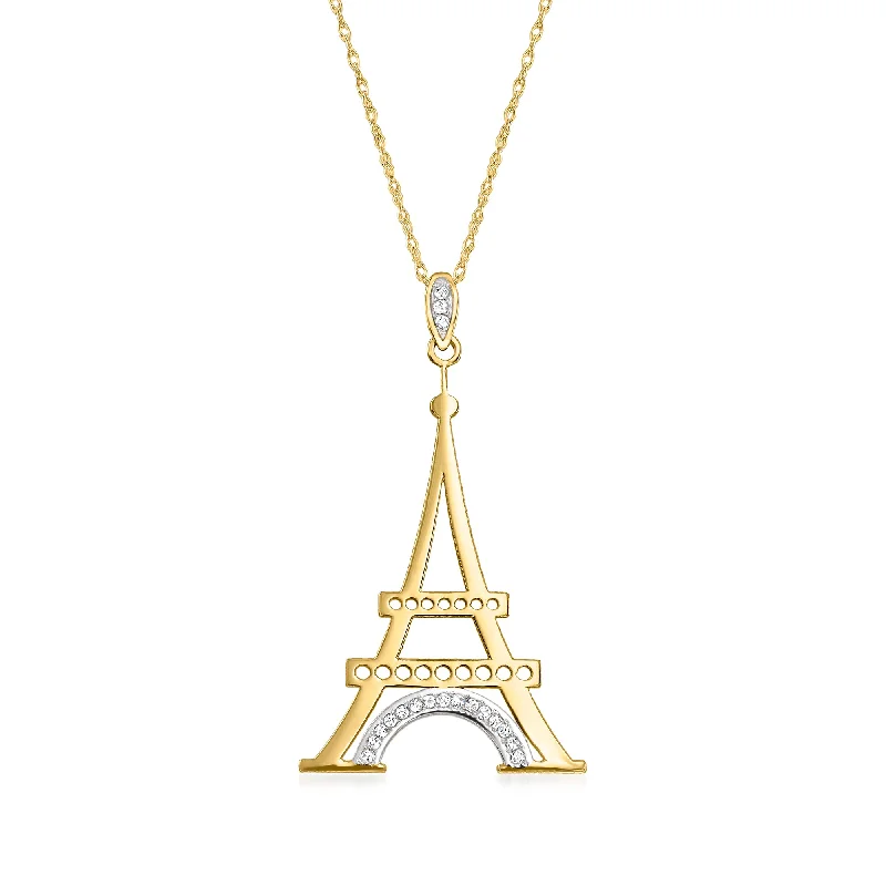 Handcrafted Beauty At Affordable Prices Smart Casual Deals Ross-Simons 14kt Yellow Gold Eiffel Tower Pendant Necklace With Diamond Accents Handcrafted Beauty At Affordable Prices Smart Casual Deals Ross-Simons 14kt Yellow Gold Eiffel Tower Pendant Necklace With Diamond Accents