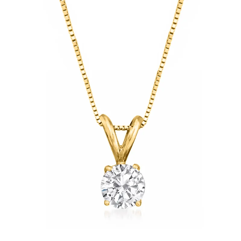 Don't Miss Our Biggest Jewelry Sale Of The Season Mega Sale Ross-Simons Diamond Solitaire Necklace in 14kt Yellow Gold Don't Miss Our Biggest Jewelry Sale Of The Season Mega Sale Ross-Simons Diamond Solitaire Necklace in 14kt Yellow Gold
