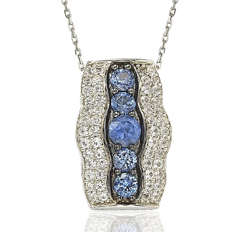 Shop Fine Jewelry With Exclusive Savings Step Ahead, Lead The Trend Suzy Levian Sterling Silver Sapphire and Diamond Accent Pendant Shop Fine Jewelry With Exclusive Savings Step Ahead, Lead The Trend Suzy Levian Sterling Silver Sapphire and Diamond Accent Pendant