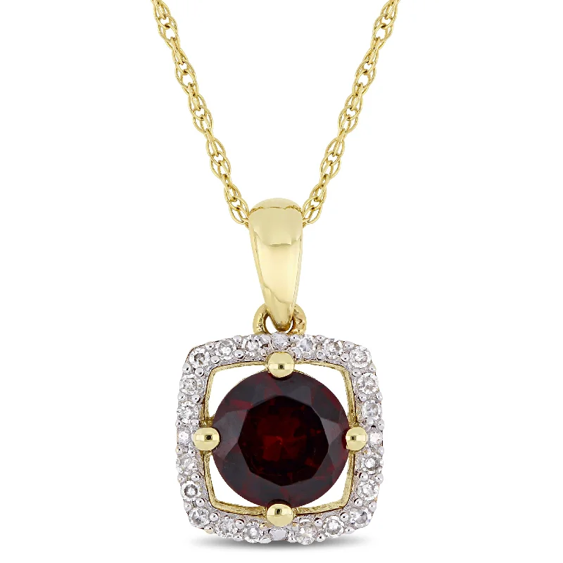 High-End Sparkle, Low-End Prices – Jewelry Sale Live Elegant Fashion Offers 1 CT TGW Garnet and 1/10 CT TW Diamond Halo Square Drop Pendant with Chain in 10k Yellow Gold High-End Sparkle, Low-End Prices – Jewelry Sale Live Elegant Fashion Offers 1 CT TGW Garnet and 1/10 CT TW Diamond Halo Square Drop Pendant with Chain in 10k Yellow Gold
