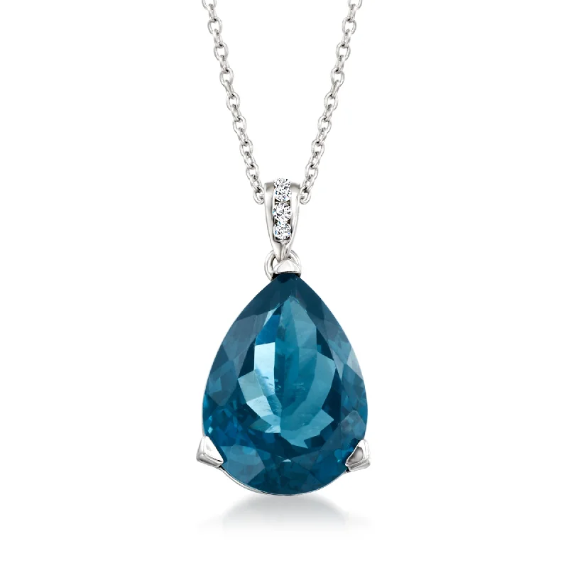 Final Call For Exquisite Jewelry At Reduced Rates Hurry Before It'S Gone Ross-Simons London Blue Topaz Pendant Necklace With Diamond Accents in Sterling Silver Final Call For Exquisite Jewelry At Reduced Rates Hurry Before It'S Gone Ross-Simons London Blue Topaz Pendant Necklace With Diamond Accents in Sterling Silver