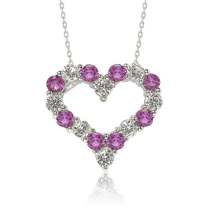 Celebrate With Sparkle – Jewelry Sale Now Live Fashion Forward Femininity Suzy Levian Sterling Silver Pink Sapphire & Diamond Accent Alternating Heart Eternity Pendant Celebrate With Sparkle – Jewelry Sale Now Live Fashion Forward Femininity Suzy Levian Sterling Silver Pink Sapphire & Diamond Accent Alternating Heart Eternity Pendant