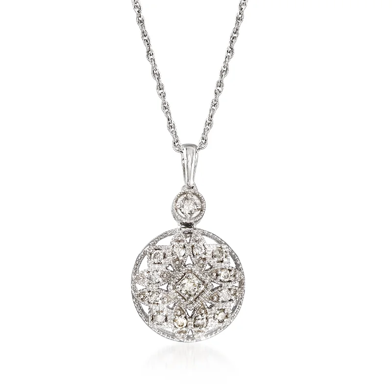 Elegant Jewelry, Exclusive Prices – Shop Now Dive Into Trendy Styles Ross-Simons Diamond Openwork Pendant Necklace in Sterling Silver Elegant Jewelry, Exclusive Prices – Shop Now Dive Into Trendy Styles Ross-Simons Diamond Openwork Pendant Necklace in Sterling Silver