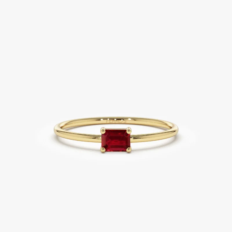 Affordable Glamour – Premium Jewelry For Less 14k Octagon Cut Ruby Ring