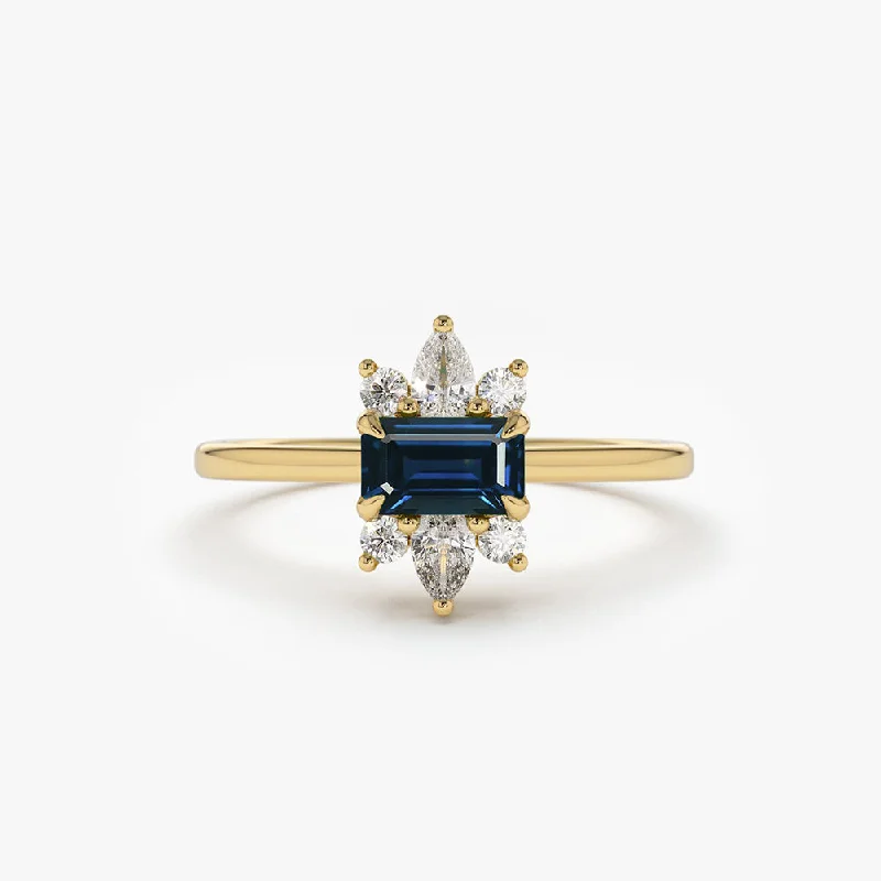 Special Deals On Handcrafted And Designer Jewelry 14K Octagon Sapphire and Diamond Ring Special Deals On Handcrafted And Designer Jewelry 14K Octagon Sapphire and Diamond Ring