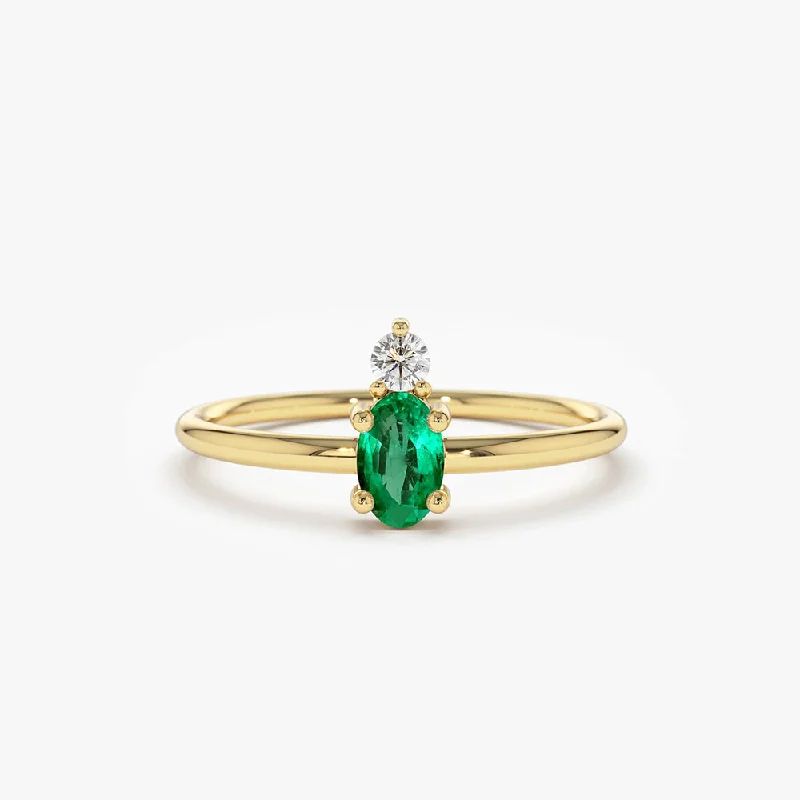 Personalized Jewelry Sale – Meaningful Gifts At Great Prices 14K Gold Oval Emerald and Diamond Ring Personalized Jewelry Sale – Meaningful Gifts At Great Prices 14K Gold Oval Emerald and Diamond Ring
