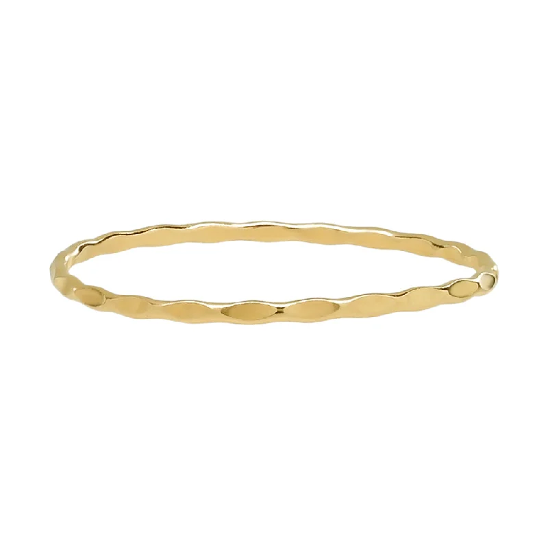 Get The Jewelry You Love At A Price You Love Buy More, Save More 14k Solid Gold Matte Thin Hammered Ring