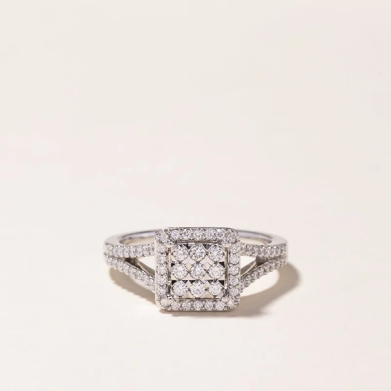 Jewelry Sale Alert – Shop Timeless Elegance Today Cozy Comfort Style Sale 14k White Gold Cluster Diamond Engagement Ring | 0.63ctw | SZ 7 Jewelry Sale Alert – Shop Timeless Elegance Today Cozy Comfort Style Sale 14k White Gold Cluster Diamond Engagement Ring | 0.63ctw | SZ 7