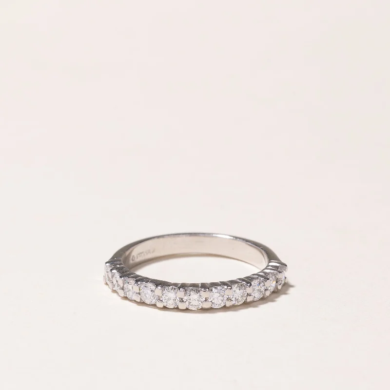 Versatile Layering Jewelry For Effortless Chic Seasonal Trends 14k White Gold Semi Eternity Diamond Band | 0.55ctw | SZ 5 Versatile Layering Jewelry For Effortless Chic Seasonal Trends 14k White Gold Semi Eternity Diamond Band | 0.55ctw | SZ 5