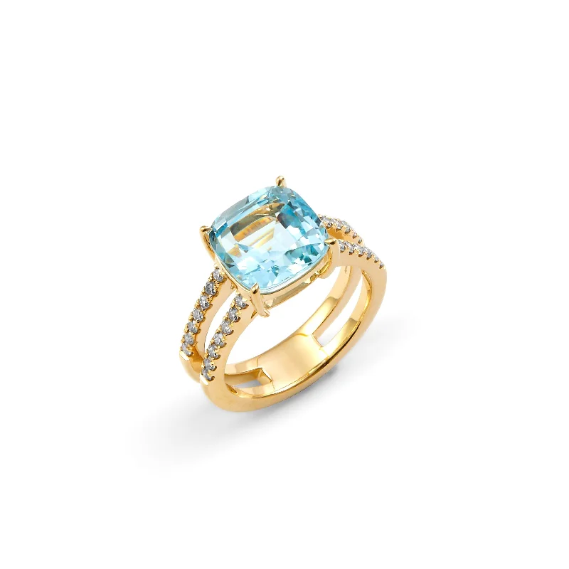 Luxury Jewelry At Unbeatable Discounts Double Diamond Line Cushion Ring