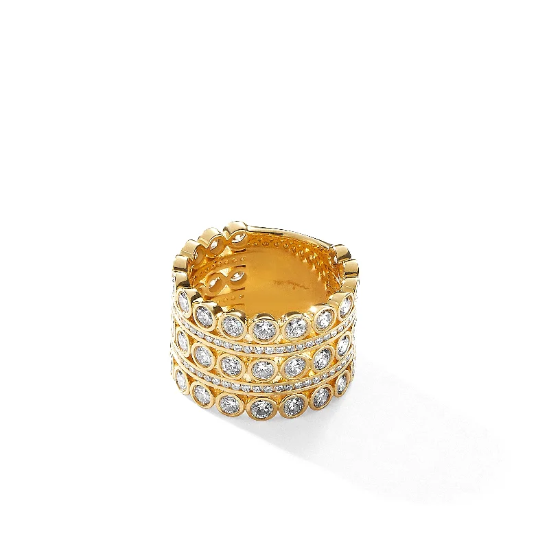 Personalized Engraved Jewelry For Meaningful Gifts Three Tier Mogul Diamond Band