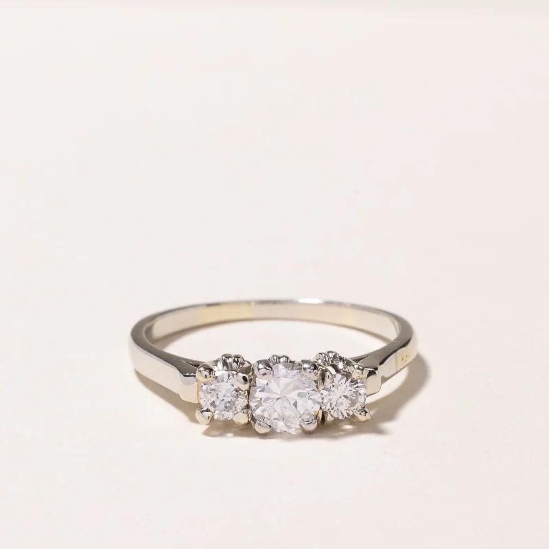 Everyday Jewelry Essentials Now On Sale Trendy Women'S Wear Collection 18k White Gold Three Stone Diamond Ring | 0.75ctw | SZ 7.75 Everyday Jewelry Essentials Now On Sale Trendy Women'S Wear Collection 18k White Gold Three Stone Diamond Ring | 0.75ctw | SZ 7.75