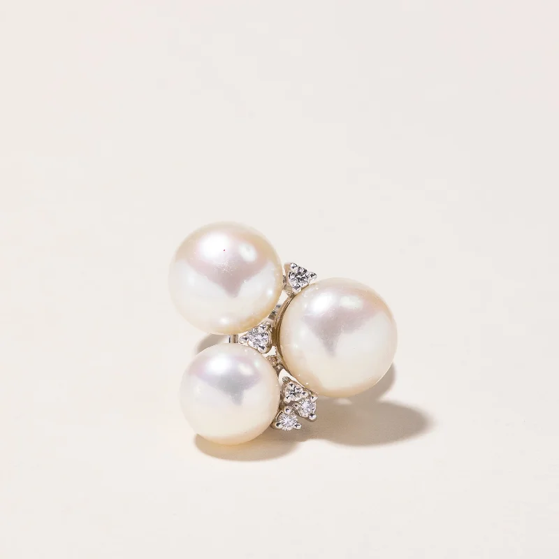 Buy More, Save More On Stunning Jewelry Pieces Unleash Your Trend Driven Style 18k White Gold Pearl & Diamond Ring | 8.00x10.00x7.00mm, 0.10ctw | SZ 4.75 Buy More, Save More On Stunning Jewelry Pieces Unleash Your Trend Driven Style 18k White Gold Pearl & Diamond Ring | 8.00x10.00x7.00mm, 0.10ctw | SZ 4.75
