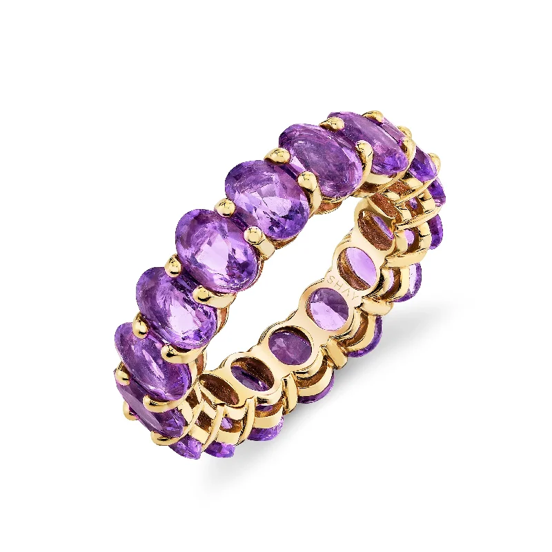 Grab Your Favorite Jewelry At The Lowest Prices Trendy Street Style AMETHYST OVAL ETERNITY BAND