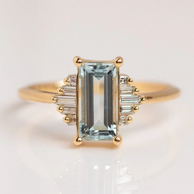 Accessorize For Less – Luxury Jewelry At Affordable Prices Baguette Cut Aquamarine and Diamond Ring Accessorize For Less – Luxury Jewelry At Affordable Prices Baguette Cut Aquamarine and Diamond Ring