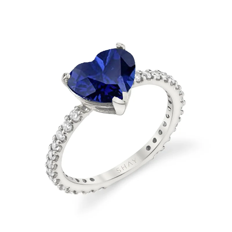 Affordable Luxury Jewelry For Every Occasion BLUE SAPPHIRE HEART PINKY RING