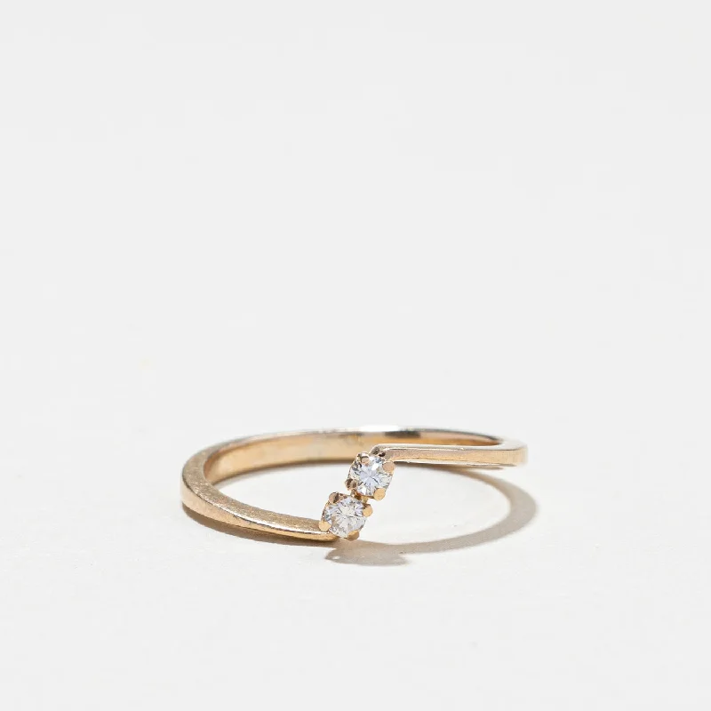 Luxury Handcrafted Jewelry For Elegant Looks Bypass Two Stone Diamond Ring | 0.04ctw | SZ 4 | Luxury Handcrafted Jewelry For Elegant Looks Bypass Two Stone Diamond Ring | 0.04ctw | SZ 4 |