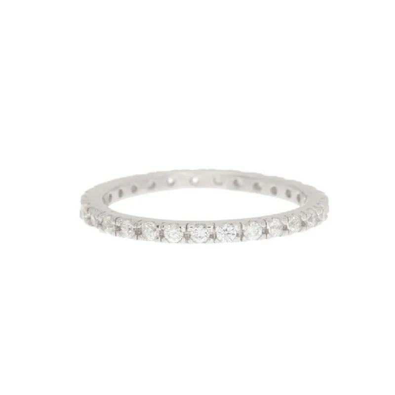 Trendy Minimalist Jewelry For Everyday Wear Trendy Styles 14k Rose Gold Plated Crystal Eternity Band Ring Trendy Minimalist Jewelry For Everyday Wear Trendy Styles 14k Rose Gold Plated Crystal Eternity Band Ring