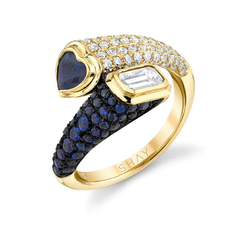 Once-A-Year Jewelry Deals – Shop Before They’Re Gone DIAMOND & BLUE SAPPHIRE MIXED BYPASS PINKY RING
