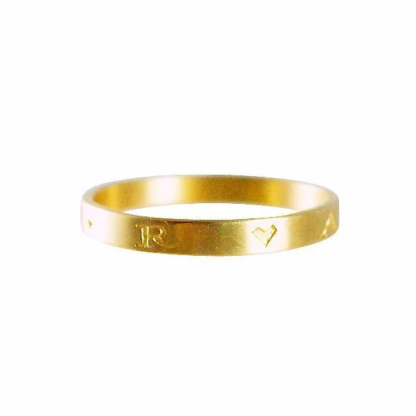 Versatile Layering Jewelry For Effortless Chic Gabriella Kiss 18k Band Ring Inscribed with "Amor" Versatile Layering Jewelry For Effortless Chic Gabriella Kiss 18k Band Ring Inscribed with "Amor"