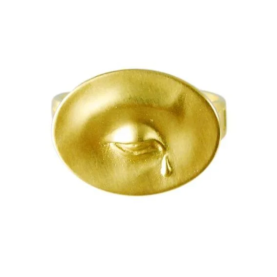 Affordable Luxury Jewelry For Every Occasion Gabriella Kiss 18k Large Crying Eye Ring Inscribed with "Nil Nisi Cruce" Affordable Luxury Jewelry For Every Occasion Gabriella Kiss 18k Large Crying Eye Ring Inscribed with "Nil Nisi Cruce"