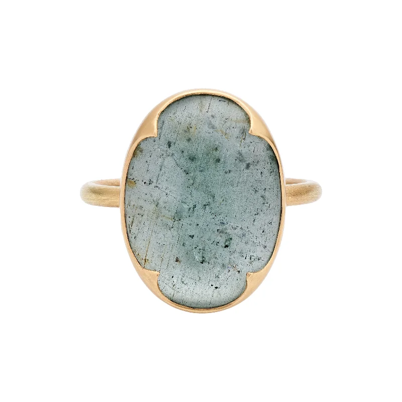 Limited-Stock Jewelry Sale – Once It's Gone, It's Gone Gabriella Kiss 18k Oval Moss Aquamarine Four Scallop- 7.15 ct Limited-Stock Jewelry Sale – Once It's Gone, It's Gone Gabriella Kiss 18k Oval Moss Aquamarine Four Scallop- 7.15 ct