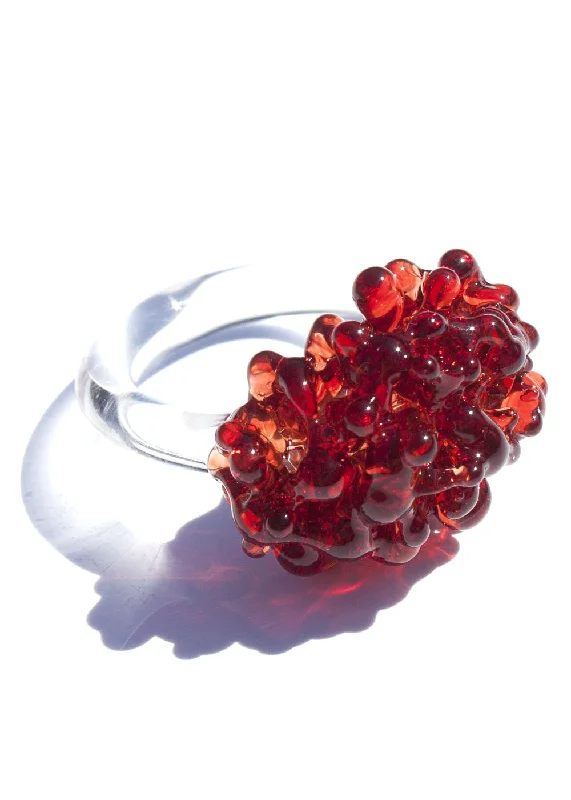 Luxury Meets Affordability – Jewelry Sale Now Live Glass Cluster Ring - Pomegranate