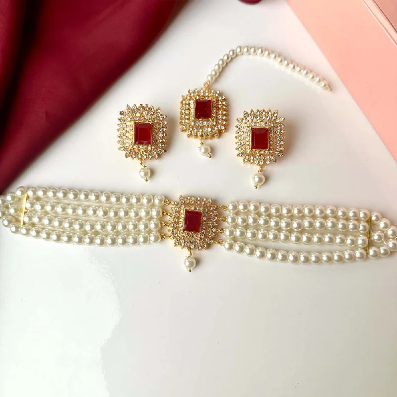 Your Dream Jewelry At Dream Prices New In This Season Hamna Set (Maroon)