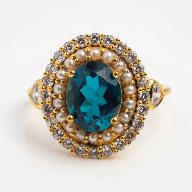 Shop Handcrafted Jewelry At Special Promotional Rates Top Deals London Blue Topaz and Pearl Daphne Ring Shop Handcrafted Jewelry At Special Promotional Rates Top Deals London Blue Topaz and Pearl Daphne Ring