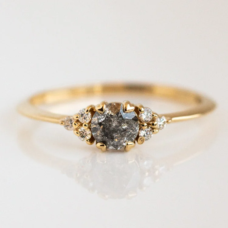 Huge Savings On Timeless Jewelry Collections Lune Ring in Salt and Pepper Diamond