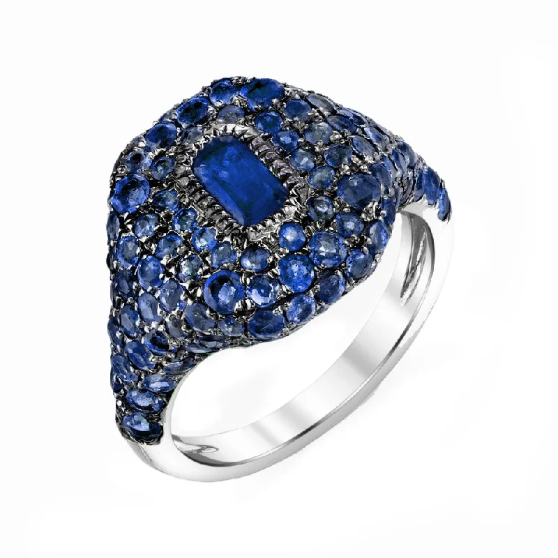 Stunning Statement Jewelry, Unbeatable Discounts New Season Fashion Preview MEN'S BLUE SAPPHIRE PAVE PINKY RING Stunning Statement Jewelry, Unbeatable Discounts New Season Fashion Preview MEN'S BLUE SAPPHIRE PAVE PINKY RING