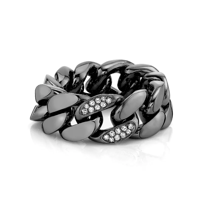 Modern Jewelry At Exclusive Discounts – Shop Today Affordable Trendy Fashion READY TO SHIP MEN'S DIAMOND SINGLE PAVE FLAT LINK RING