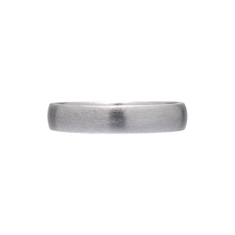 Shop Dazzling Jewelry At The Best Prices Métier Modern 14k White Gold Rounded Flat Band - 4mm Shop Dazzling Jewelry At The Best Prices Métier Modern 14k White Gold Rounded Flat Band - 4mm